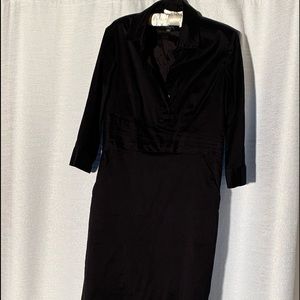 Ann Taylor- Black 3/4 sleeve dress